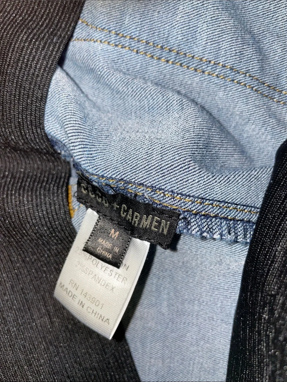 Coco + Carmen Dark Blue Skinny Jeans with Leopard Side Stripe